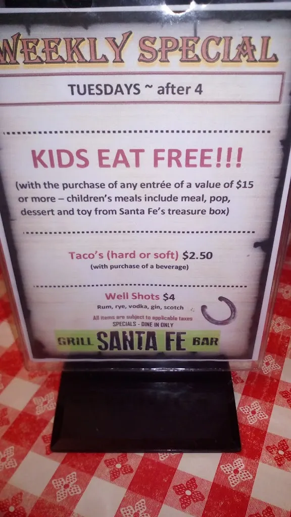 Menu_Santa Fe Restaurant_Deep River_image_old_2