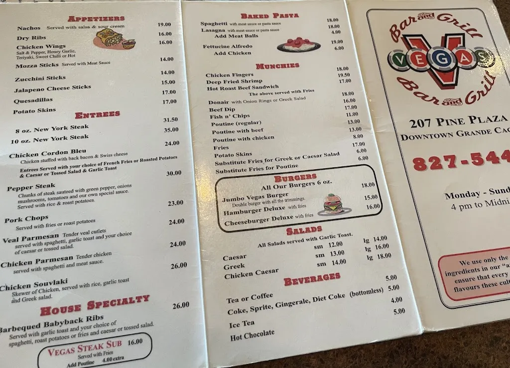 Menu_Vegas Bar & Grill_Grande Cache_image_old_3
