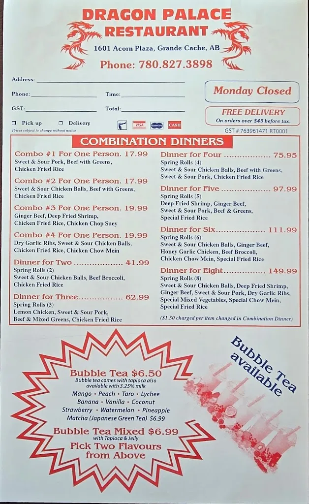 Menu_Grande Cache Dragon Palace_Grande Cache_image_old_1