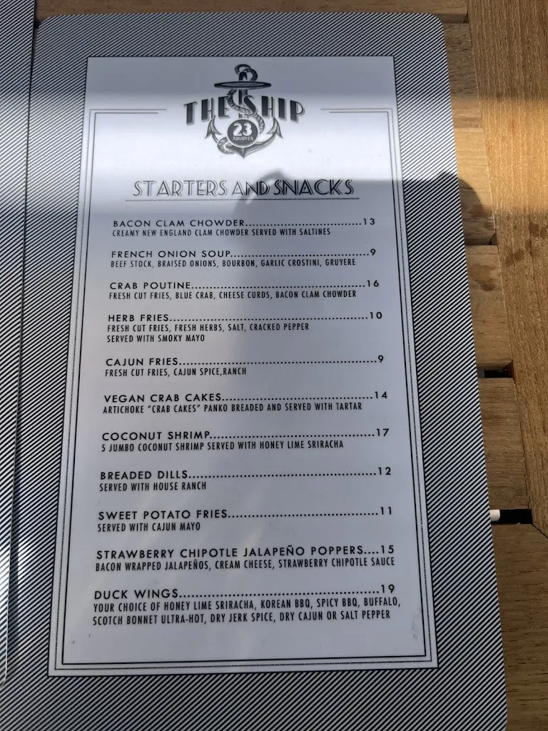 Menu_The Ship_Hamilton_image_old_2
