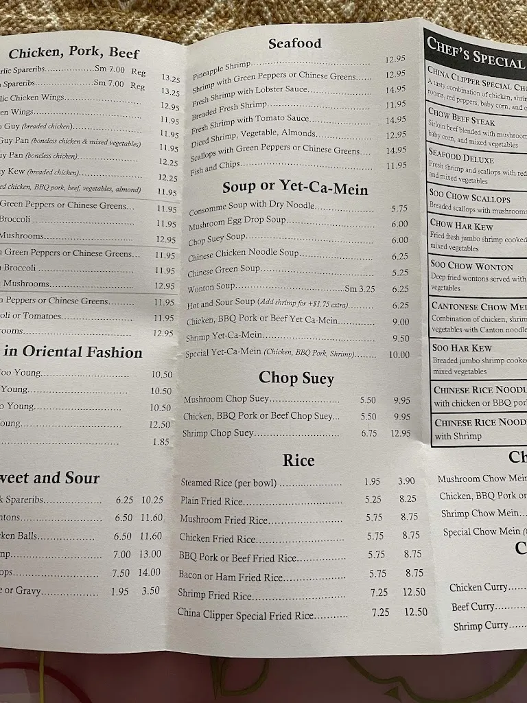 Menu_China Clipper Restaurant_Kapuskasing_image_old_1