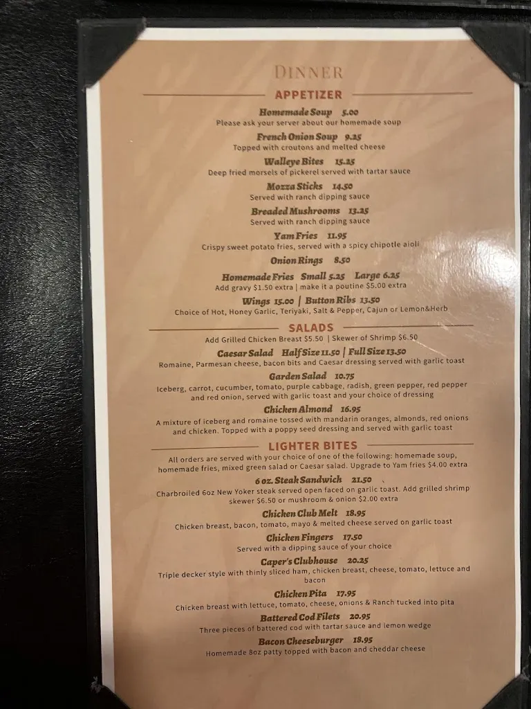 Menu_Yesterday's Restaurant_Kenora_image_old_2
