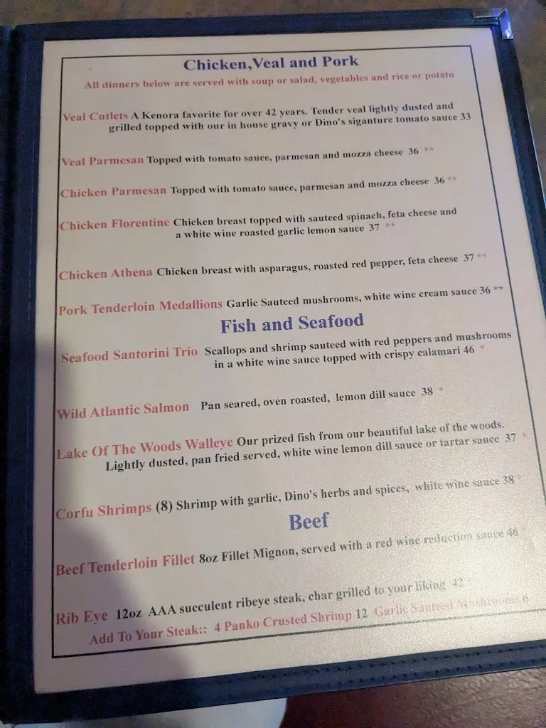 Menu_Dino's Restaurant_Kenora_image_old_2
