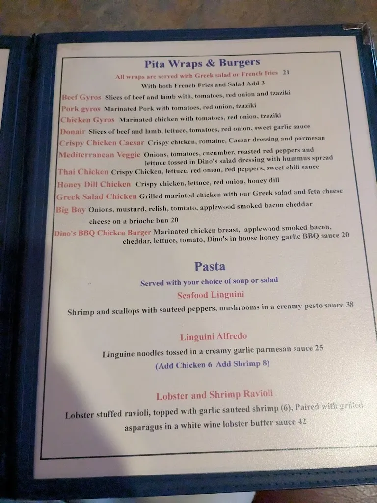 Menu_Dino's Restaurant_Kenora_image_old_3
