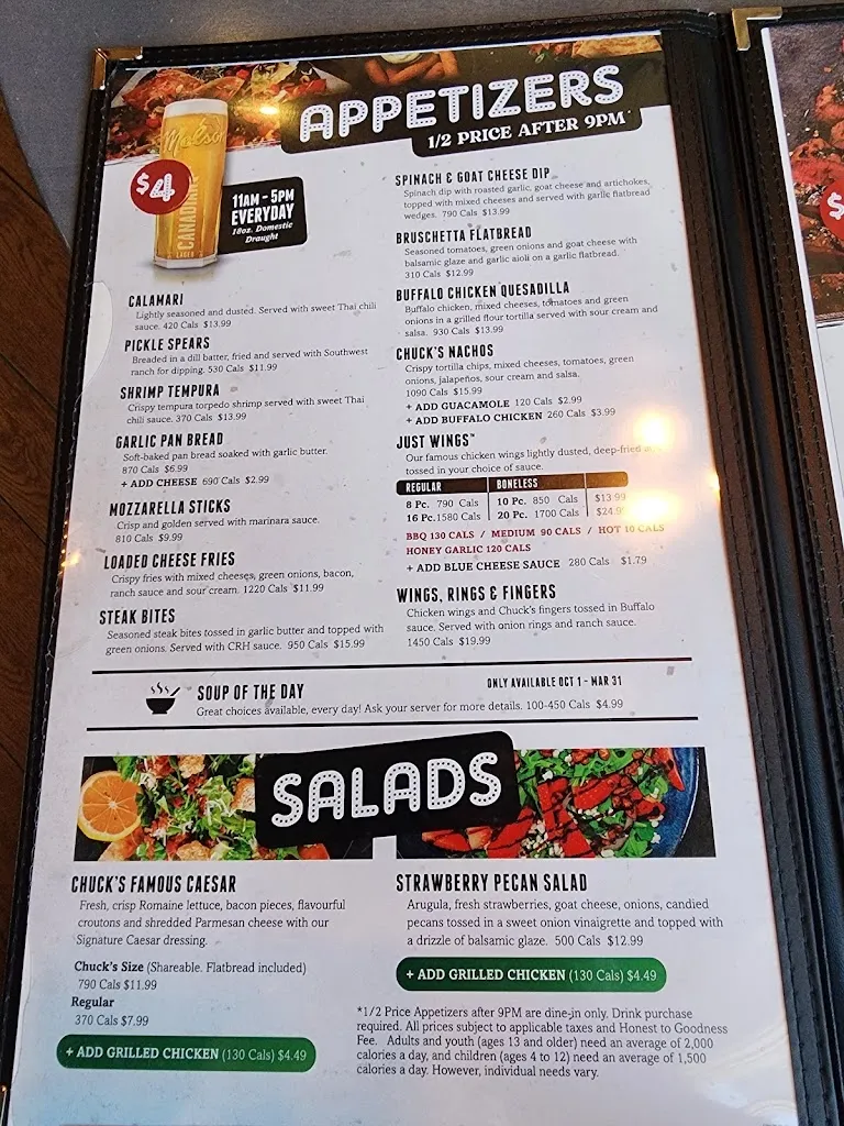 Menu_Chuck's Roadhouse Bar & Grill_Napanee_image_old_1