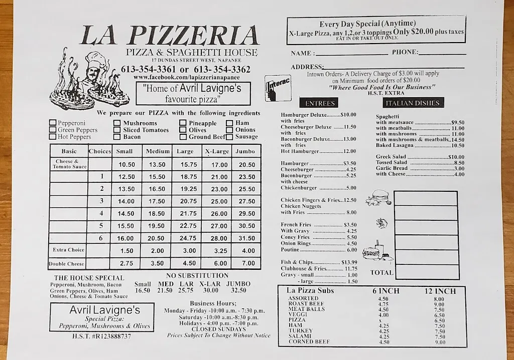 Menu_La Pizzeria_Napanee_image_old_2