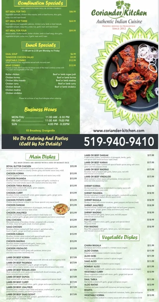 Menu_Coriander Kitchen_Orangeville_image_old_2