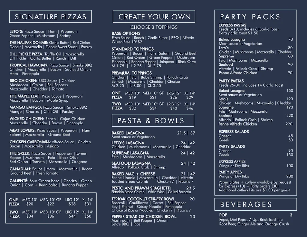 Menu_Leto's Steakhouse & Bar_Lacombe_image_old_1