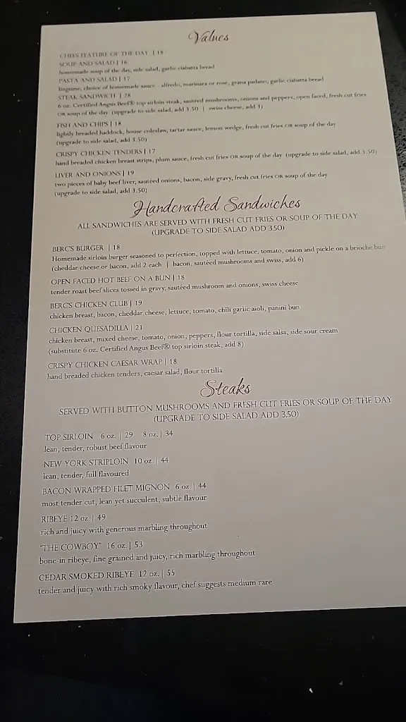 Menu_Berc's Steakhouse_Peterborough_image_old_1