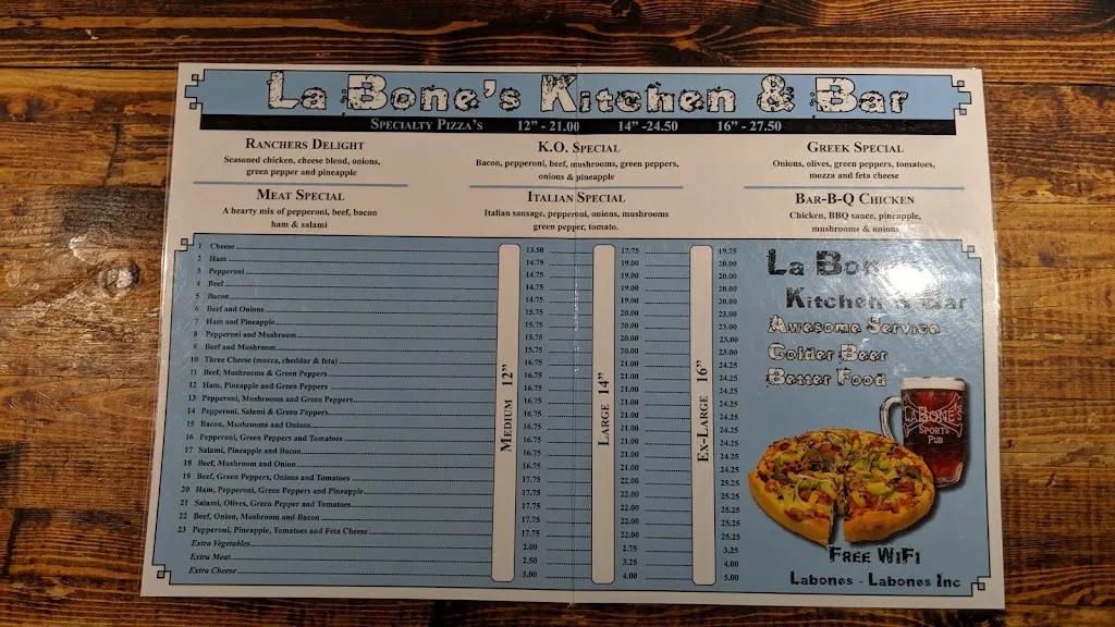 Menu_LaBone's Kitchen & Bar_Lac La Biche_image_old_1