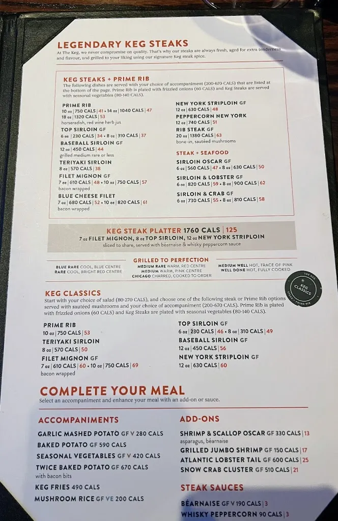 Menu_The Keg Steakhouse + Bar - Richmond Hill_Richmond Hill_image_old_1