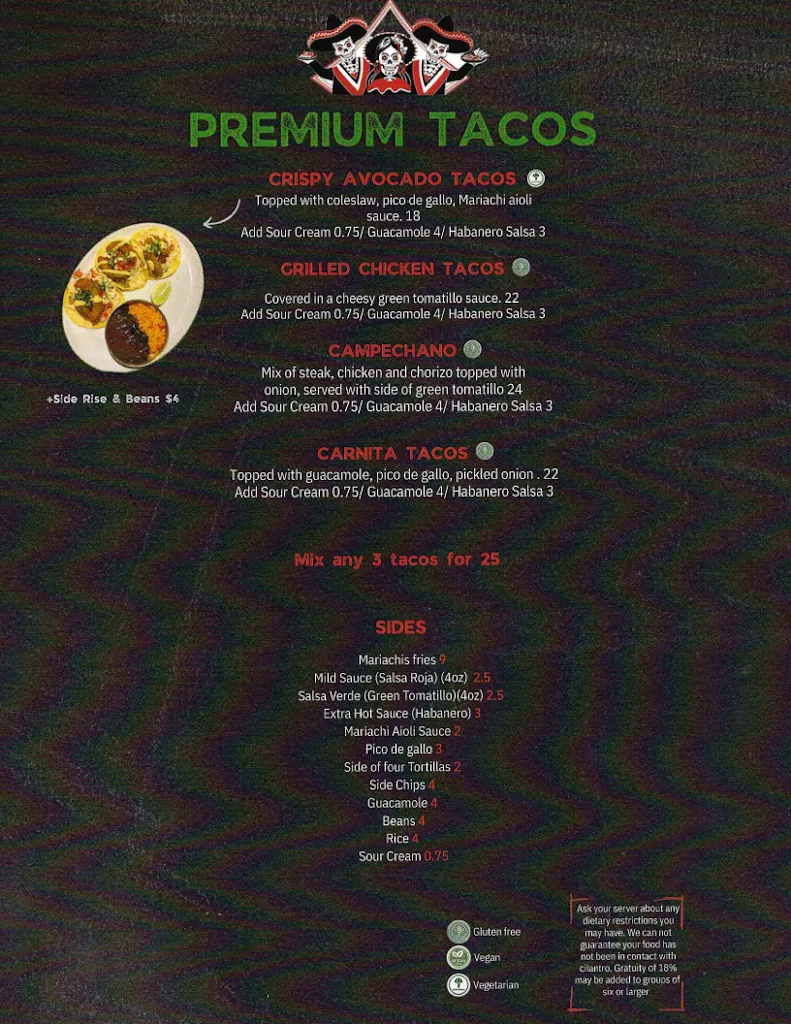 Menu_3 Mariachis (Richmond Hill)_Richmond Hill_image_old_3