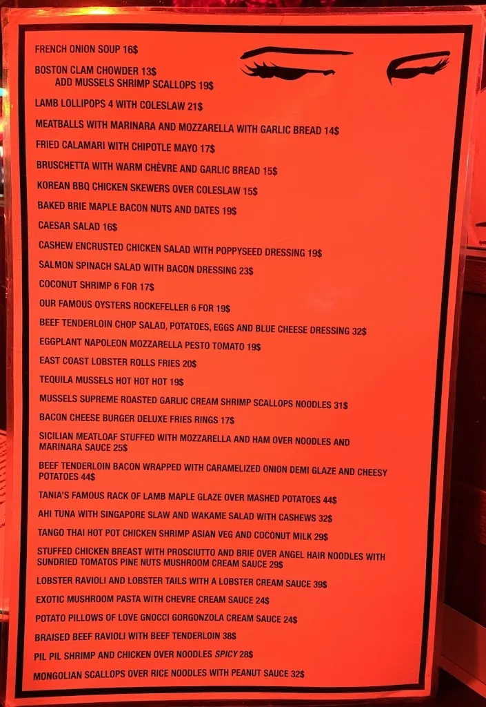 Menu_Lola's Lounge_Sarnia_image_old_2