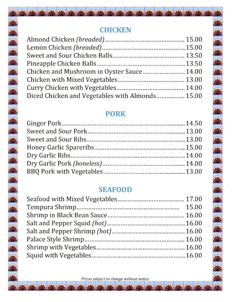 Menu_Sunflower Restaurant_Mannville_image_old_1