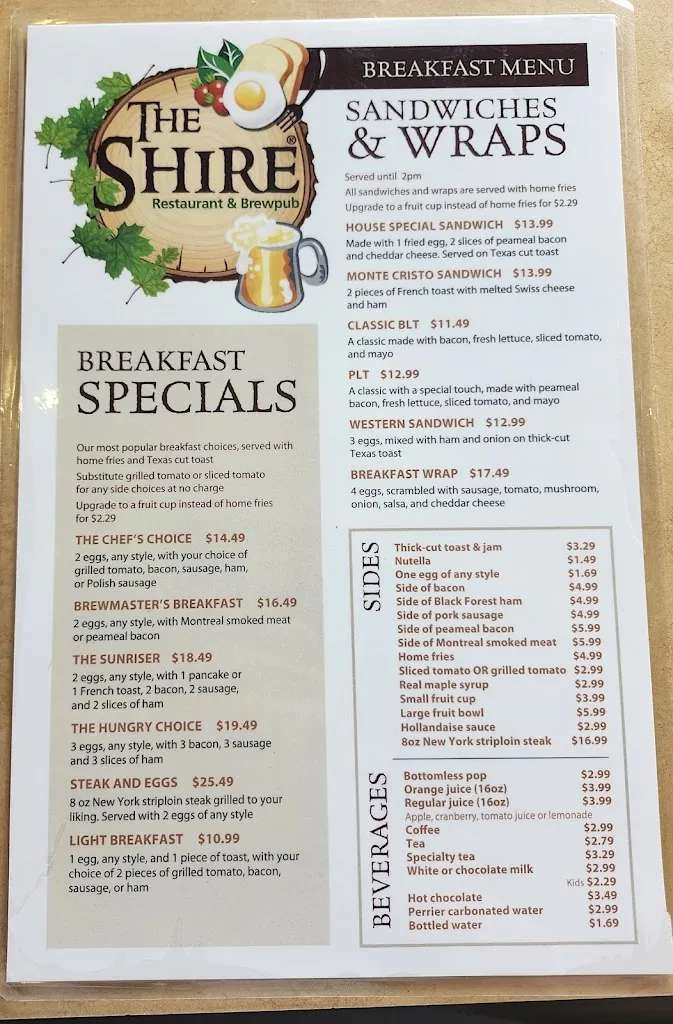 Menu_The Shire_Simcoe_image_old_3
