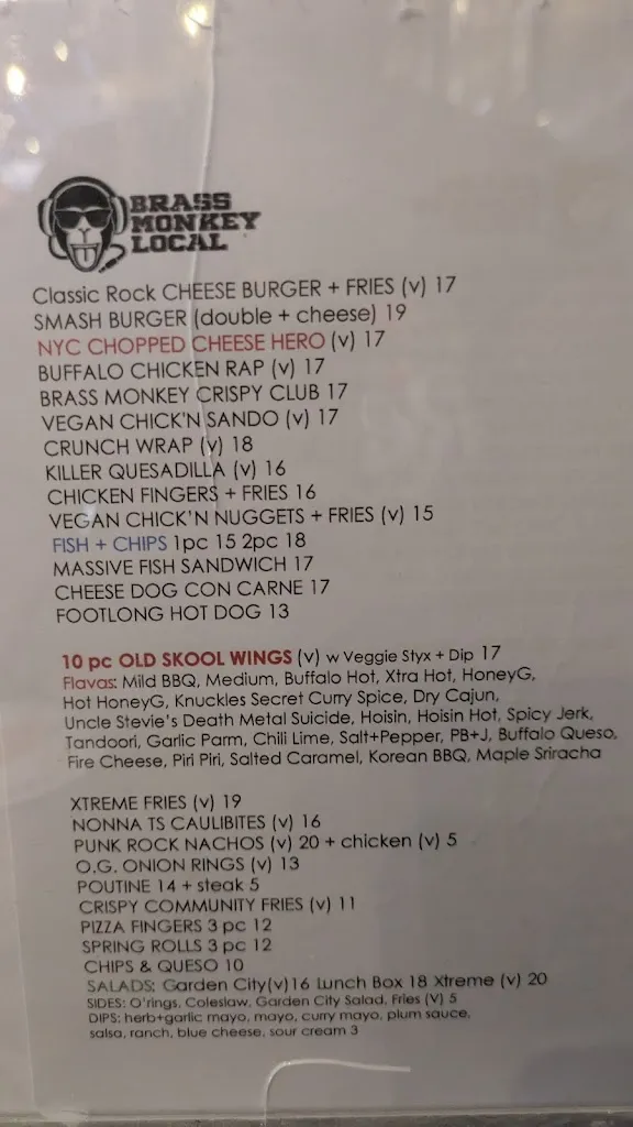 Menu_Brass Monkey Local_St. Catharines_image_old_1