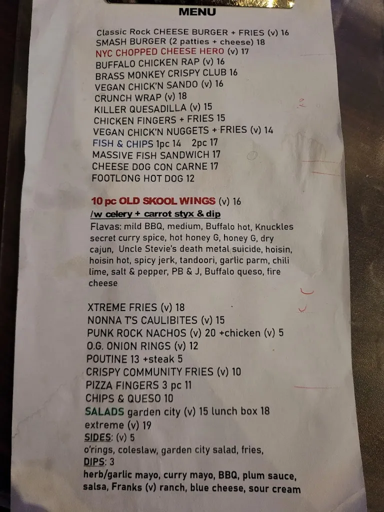 Menu_Brass Monkey Local_St. Catharines_image_old_2