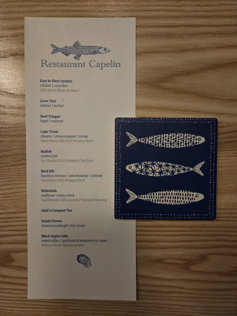 Menu_Restaurant Capelin_St. Catharines_image_old_1