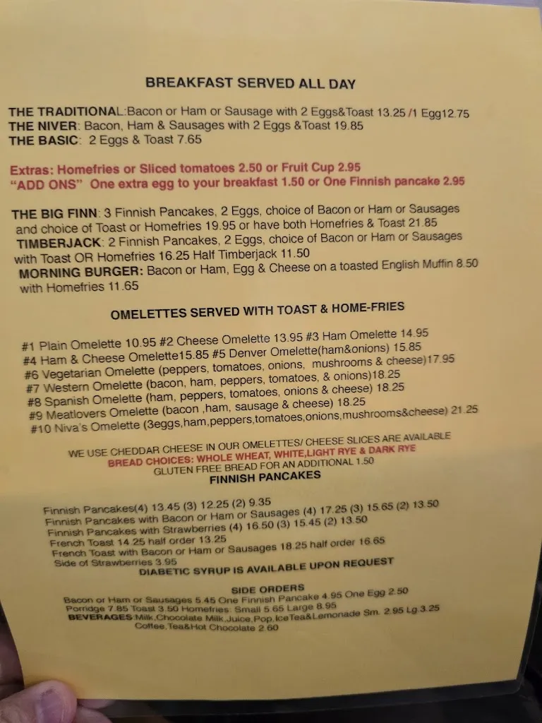 Menu_Niva's Restaurant_Thunder Bay District_image_old_1