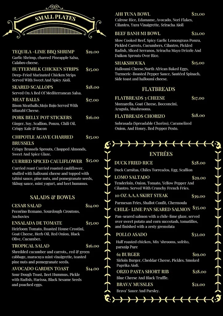 Menu_The Eatery 61_Thunder Bay District_image_old_1