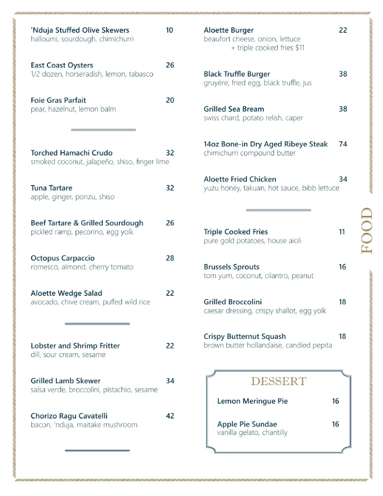 Menu_Aloette Restaurant_Toronto_image_old_3