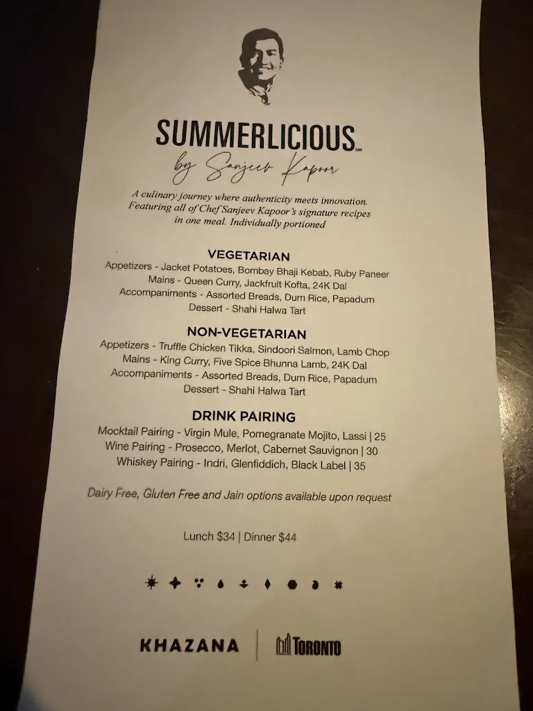 Menu_KHAZANA Toronto - by Chef Sanjeev Kapoor_Toronto_image_old_1