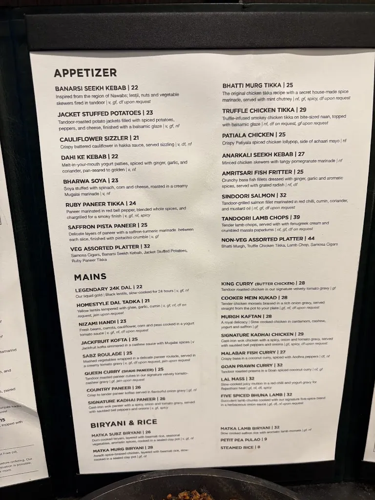 Menu_KHAZANA Toronto - by Chef Sanjeev Kapoor_Toronto_image_old_2