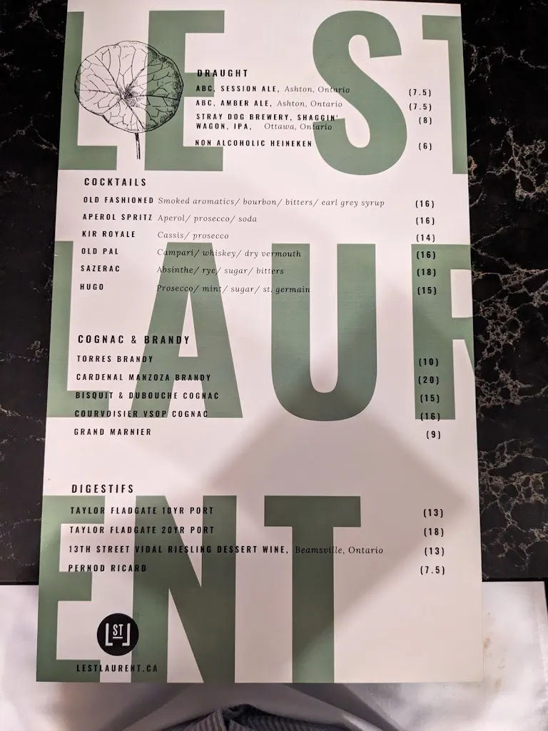 Menu_Le St. Laurent_Vanier_image_old_2