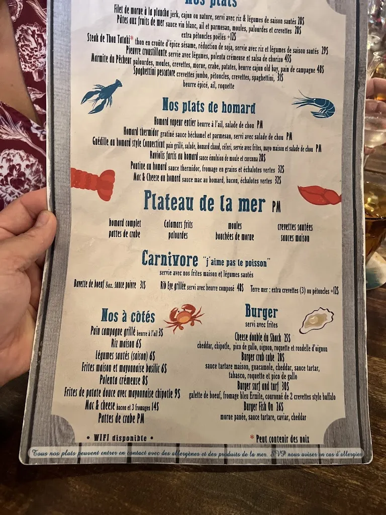 Menu_Le Shack Du Pêcheur Boucherville_Boucherville_image_old_3