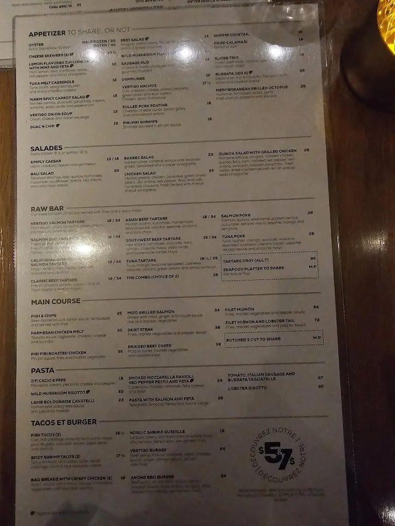 Menu_Restaurant Vertigo Brossard_Brossard_image_old_2