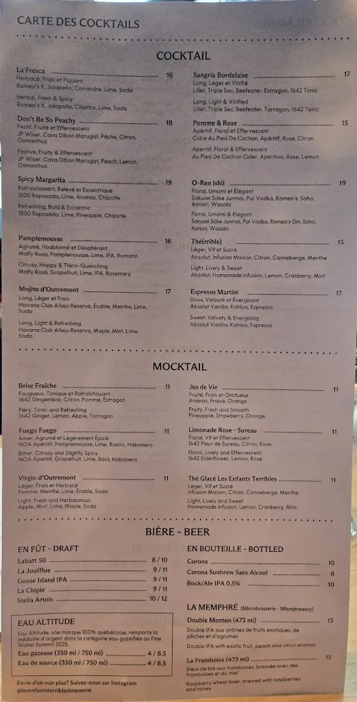 Menu_Les Enfants Terribles - Brossard_Brossard_image_old_3