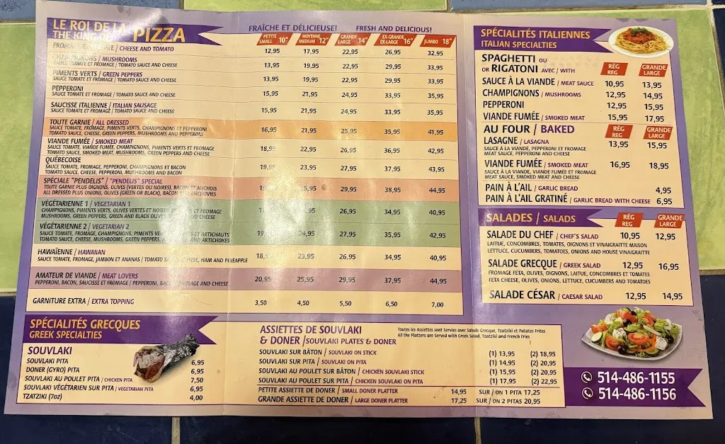 Menu_Pendeli's Pizza_Côte-Saint-Luc_image_old_2