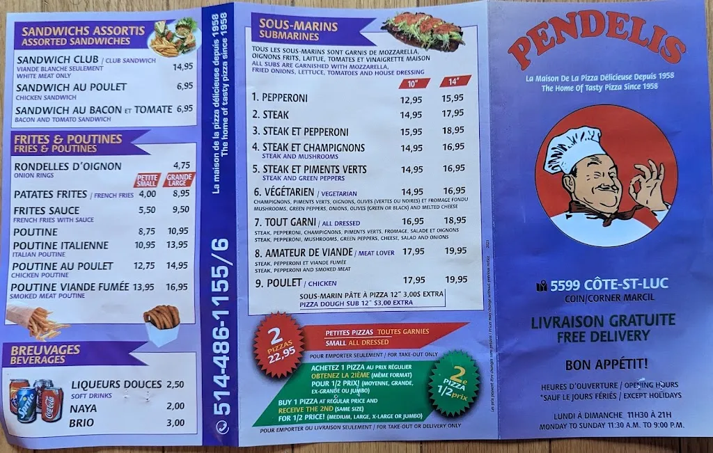 Menu_Pendeli's Pizza_Côte-Saint-Luc_image_old_3