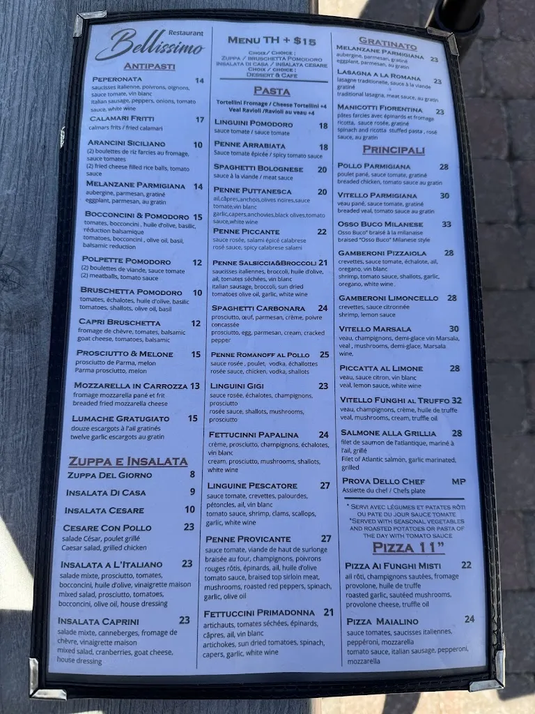 Menu_Restaurant Bellissimo Dorval_Dorval_image_old_2