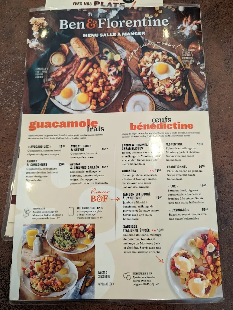 Menu_Ben & Florentine_L'Ancienne-Lorette_image_old_3