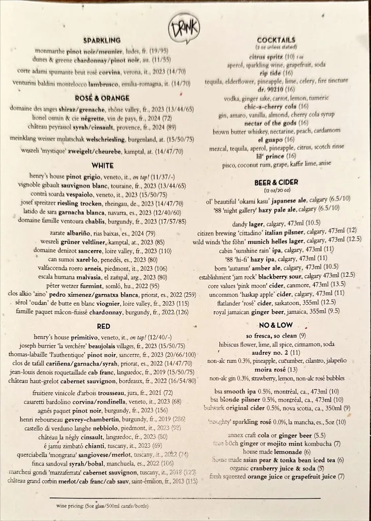 Menu_Ten Foot Henry_Calgary_image_old_2