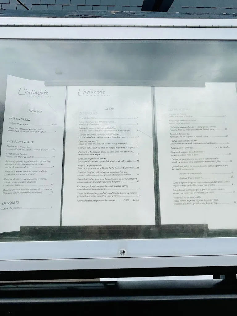 Menu_Restaurant L'Intimiste_Lévis_image_old_1