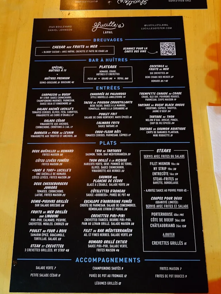 Menu_Lucille's Laval_Laval_image_old_2