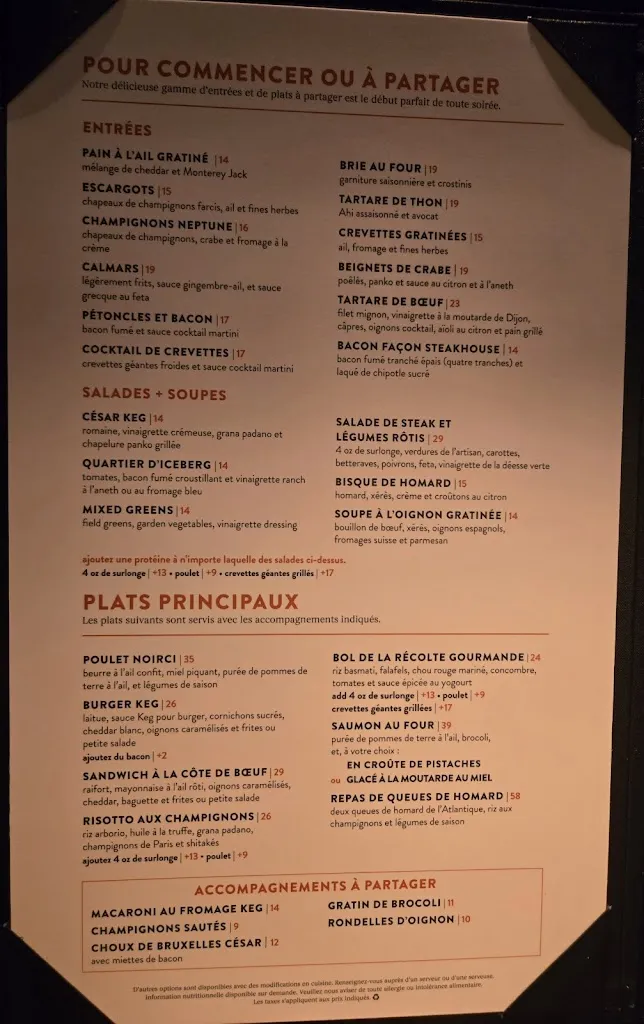 Menu_The Keg Steakhouse + Bar - Laval_Laval_image_old_3