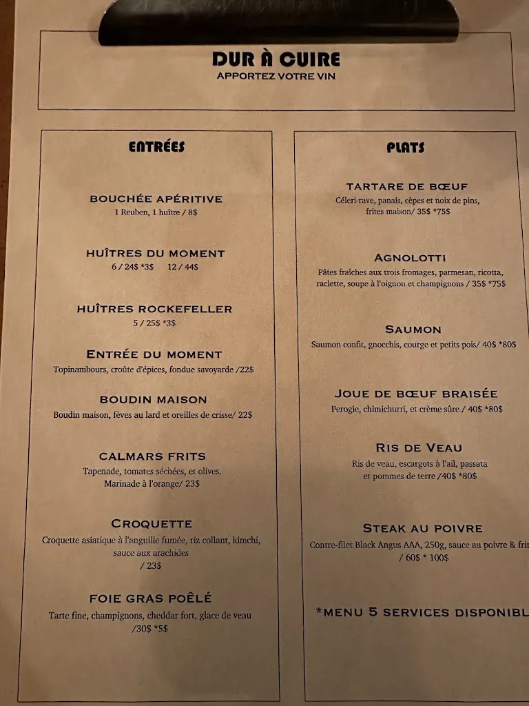 Menu_DUR À CUIRE Restaurant_Longueuil_image_old_2