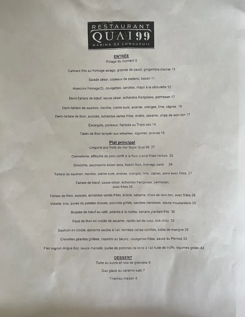 Menu_Quai 99 - Restaurant_Longueuil_image_old_3