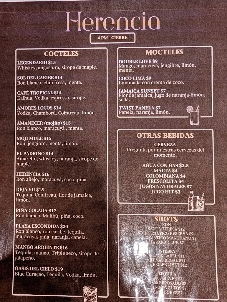 Menu_Herencia Café, Resto et Bar_Longueuil_image_old_2