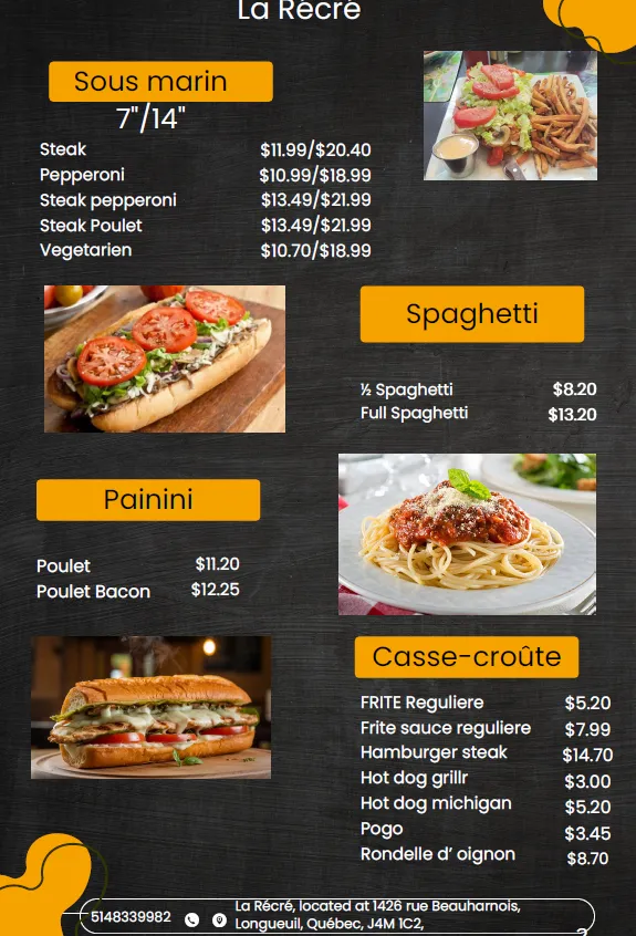 La Récré Restaurant_Longueuil_menu_immagine_2