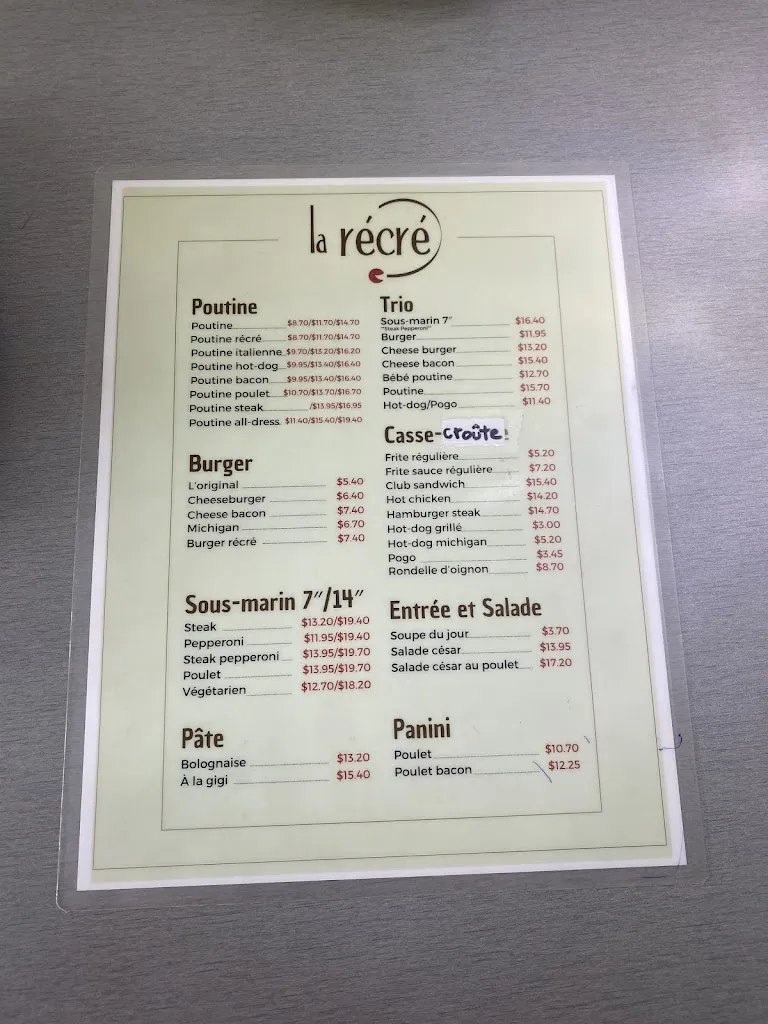La Récré Restaurant_Longueuil_menu_immagine_3