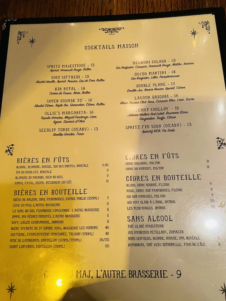 Menu_Le Majestique Montréal_Mont-Royal_image_old_3