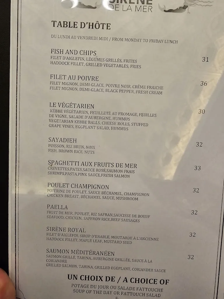 Menu_La Sirène de la Mer_Mont-Royal_image_old_1