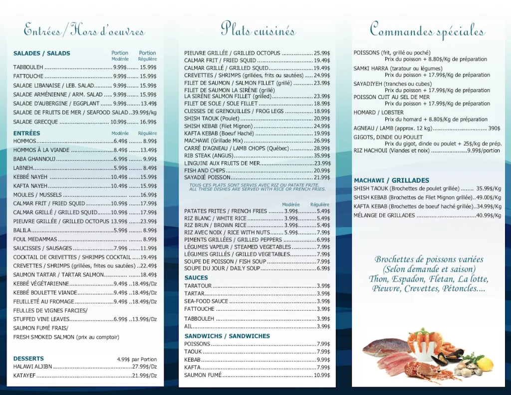 Menu_La Sirène de la Mer_Mont-Royal_image_old_2