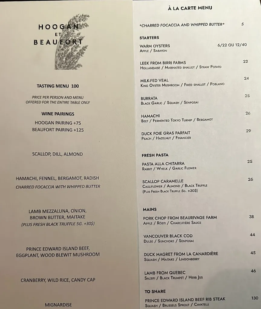 Menu_Hoogan et Beaufort_Montréal_image_old_2