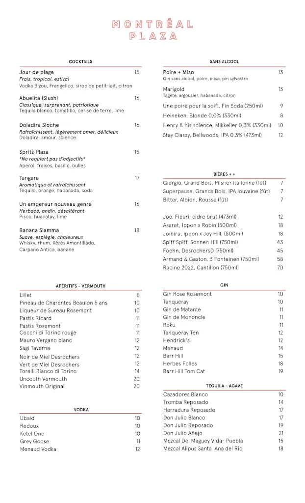 Menu_Montréal Plaza_Montréal_image_old_1
