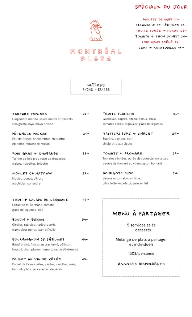 Menu_Montréal Plaza_Montréal_image_old_2